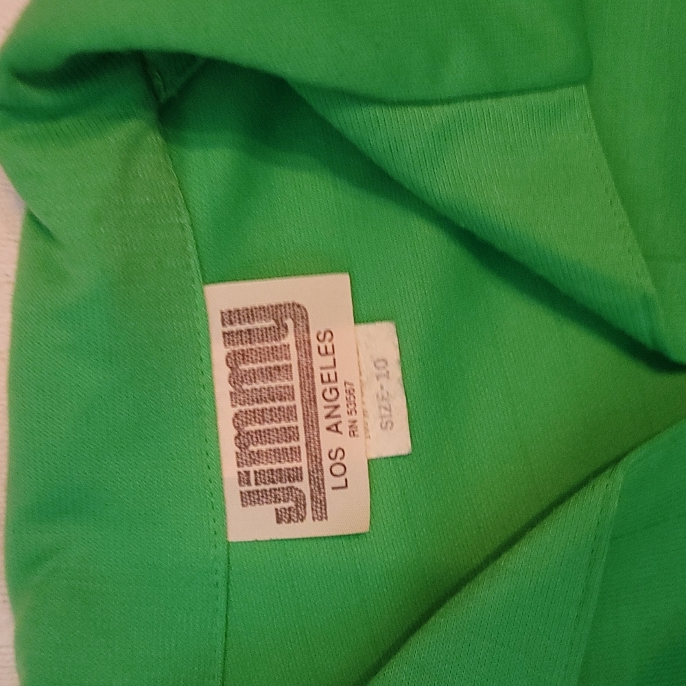 Vintage dress Jimmy Los Angeles polyester emerald green sz small - Picture 2 of 7